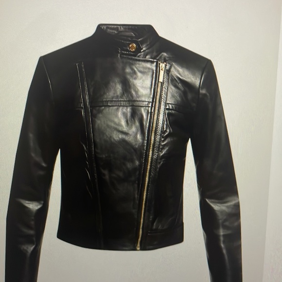 MICHAEL Michael Kors Leather Moto Jacket - Picture 13 of 15